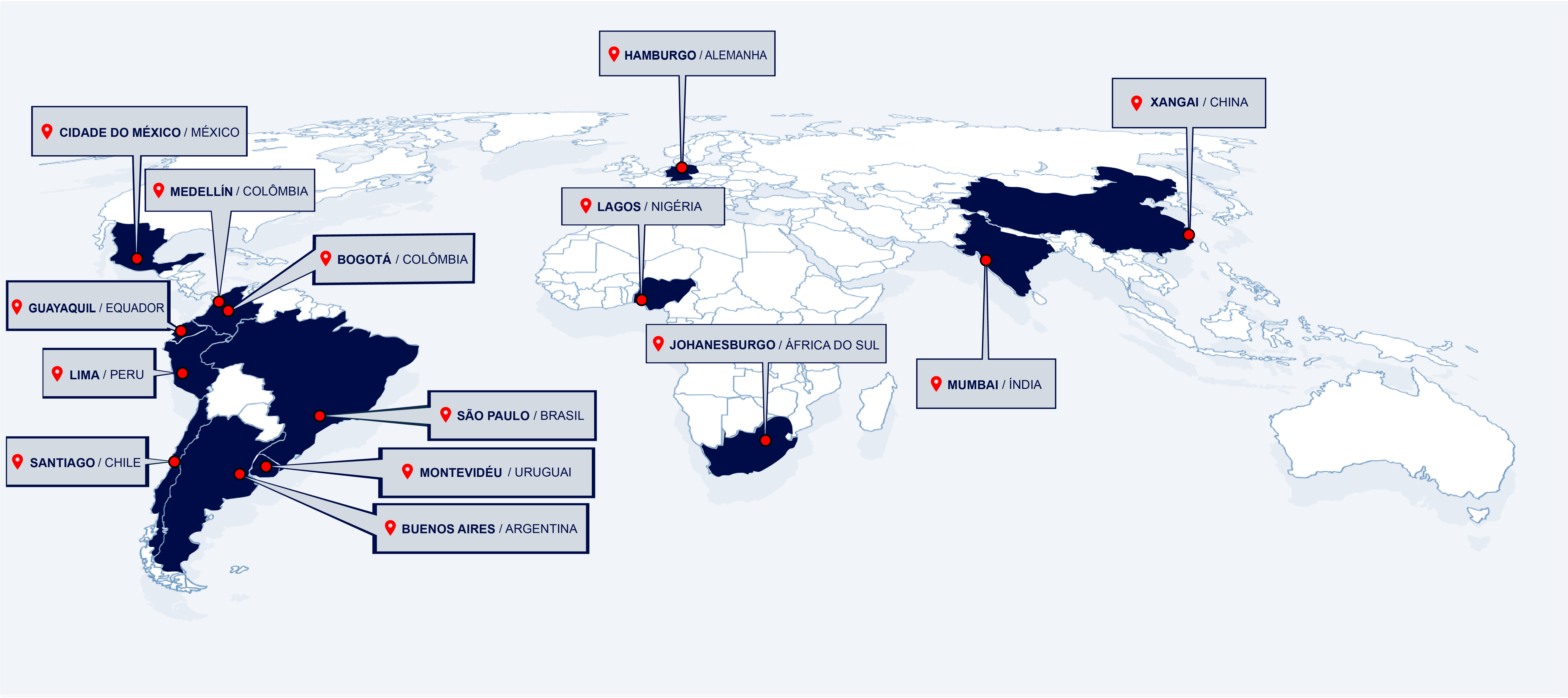 mapa presença global